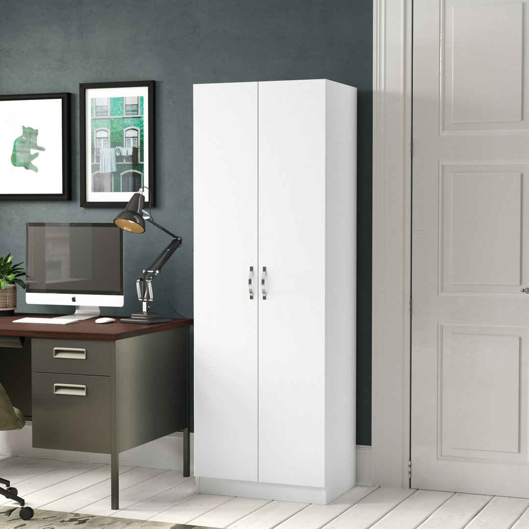 Wade Logan Northville 2 Door Double Wardrobe White 180cm H X 60cm W X 45cm D